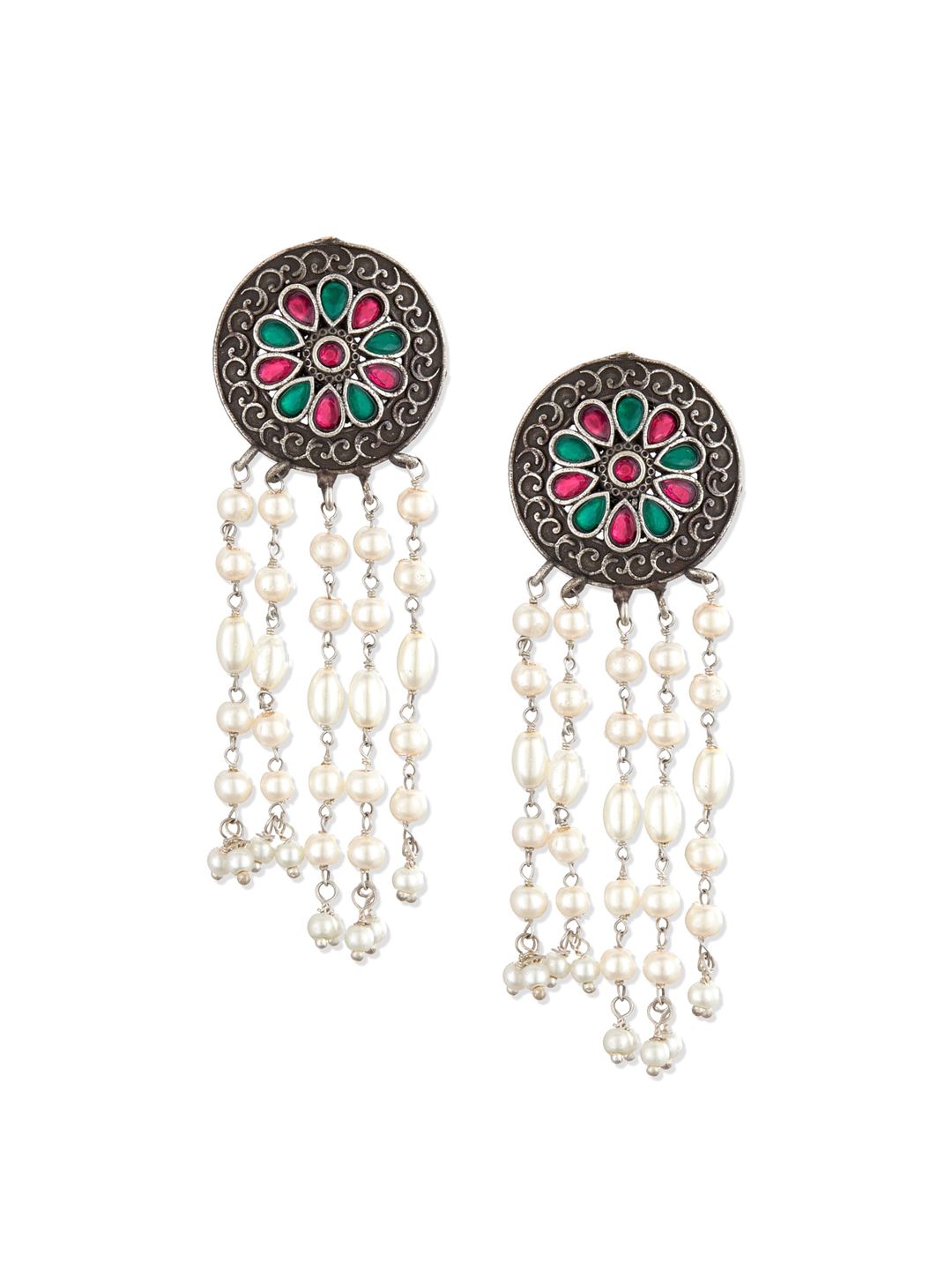 ATIBELLE Silver Plated Contemporary Drop Earrings
