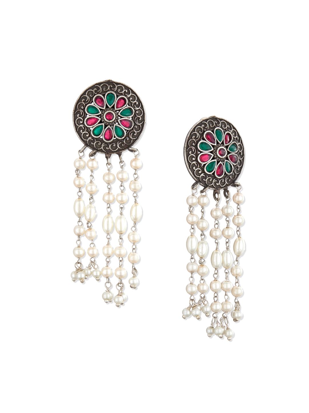 ATIBELLE Silver Plated Contemporary Drop Earrings