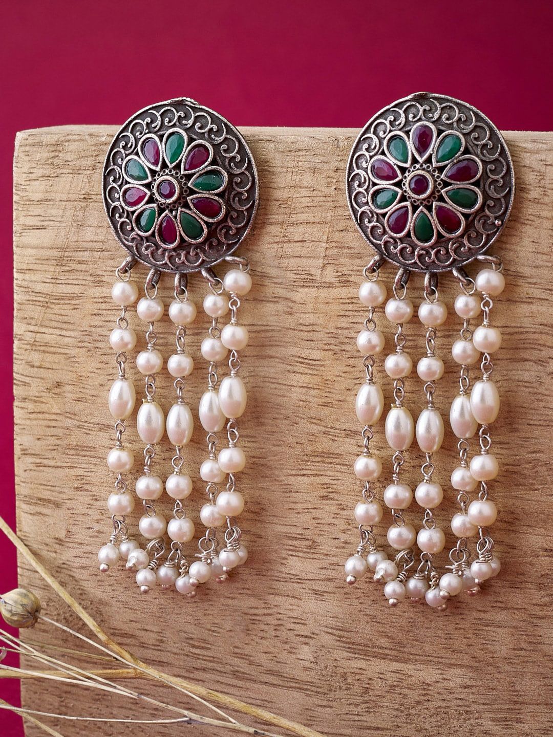 ATIBELLE Silver Plated Contemporary Drop Earrings