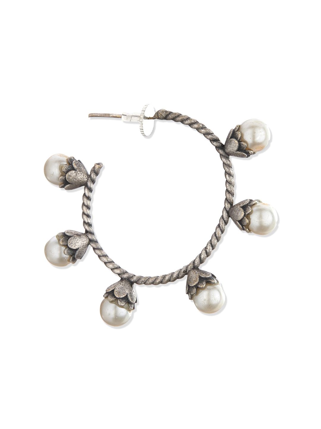 ATIBELLE Silver-Plated Contemporary Half Hoop Earrings