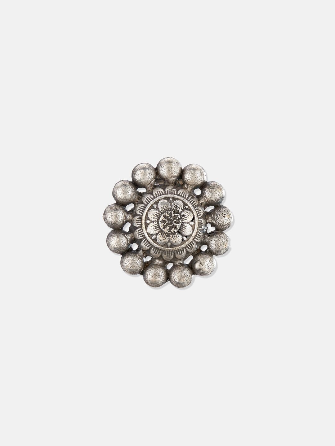 ATIBELLE Silver-Plated Floral German Studs Earrings