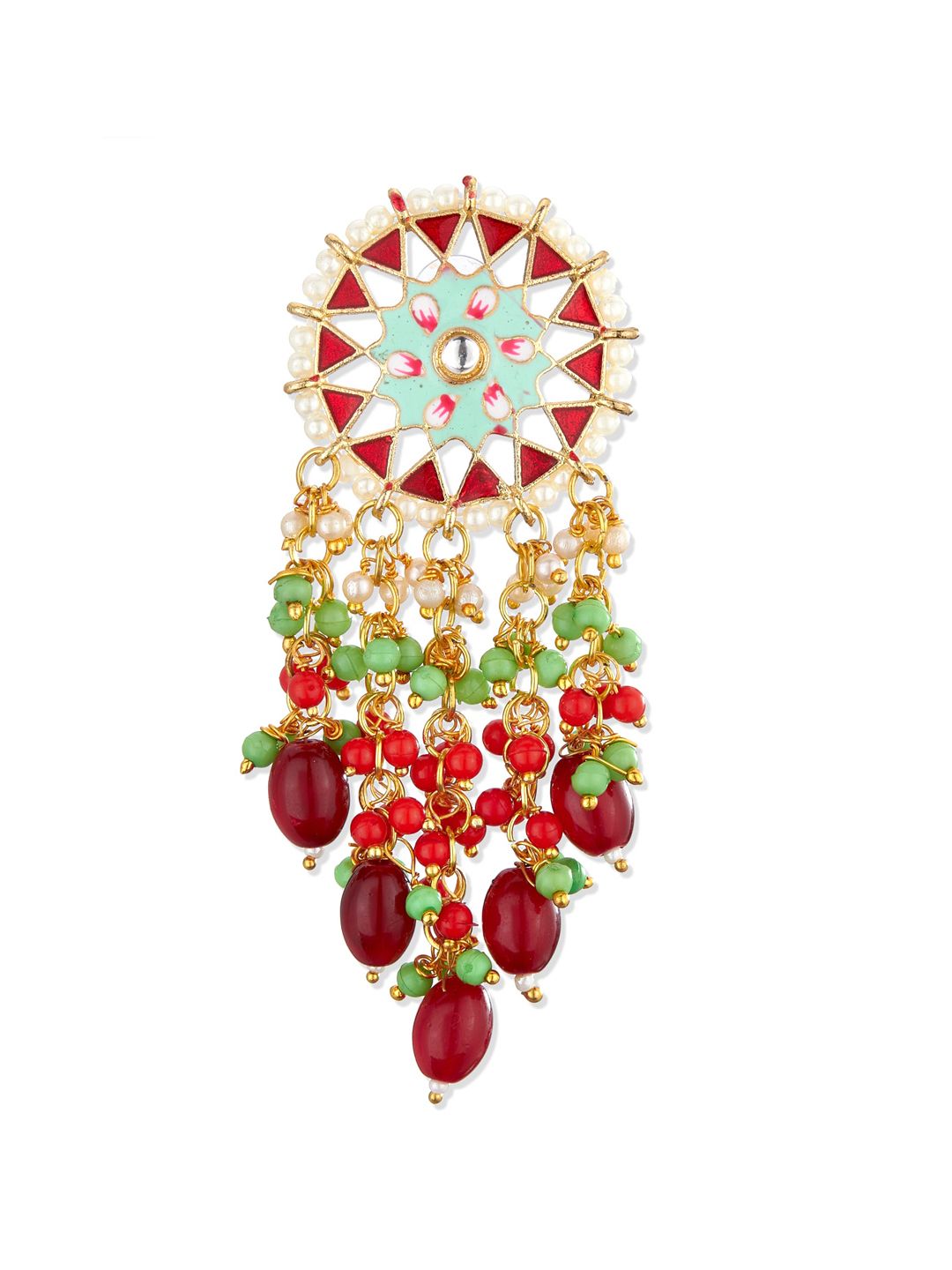 ATIBELLE Multicoloured Gold Plated Floral Drop Earrings