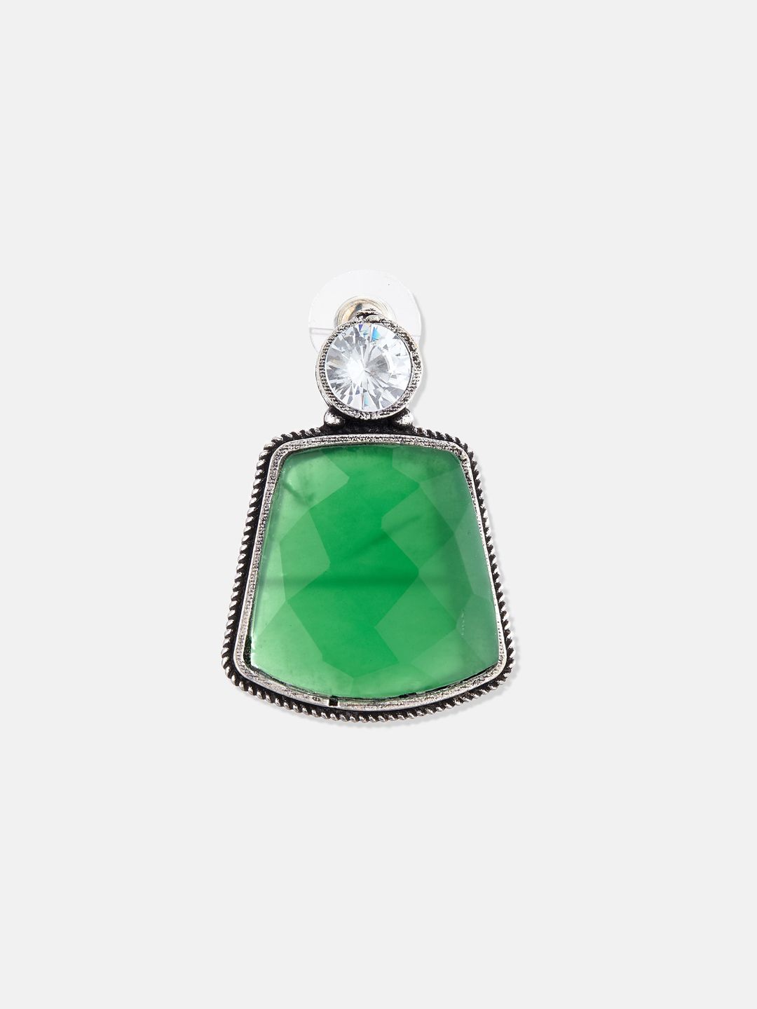 ATIBELLE Green Contemporary Drop Earrings