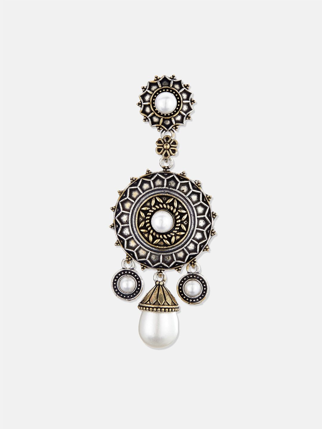 ATIBELLE Silver-Plated Circular Drop Earrings
