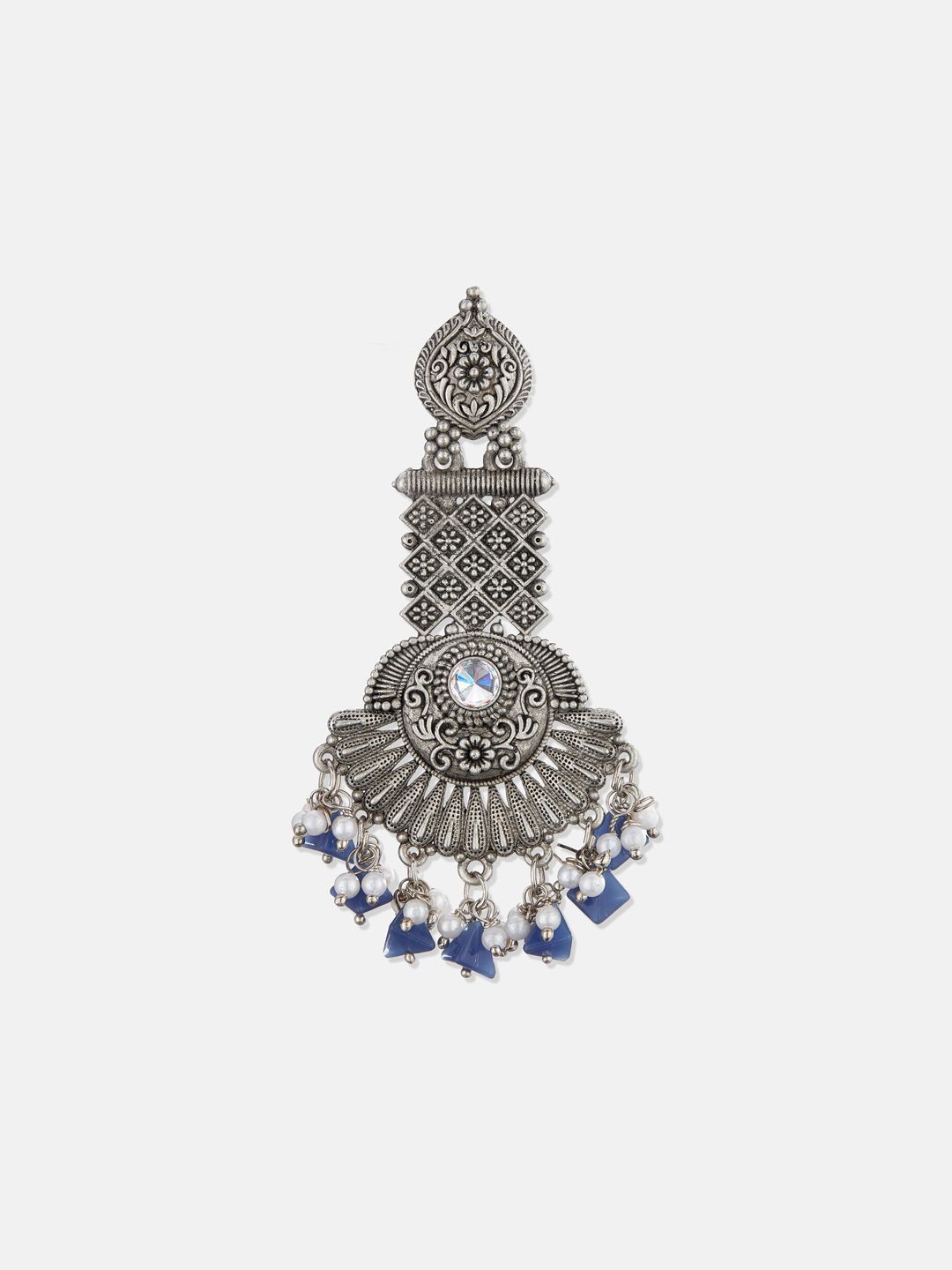 ATIBELLE Silver-Plated Floral Drop Earrings