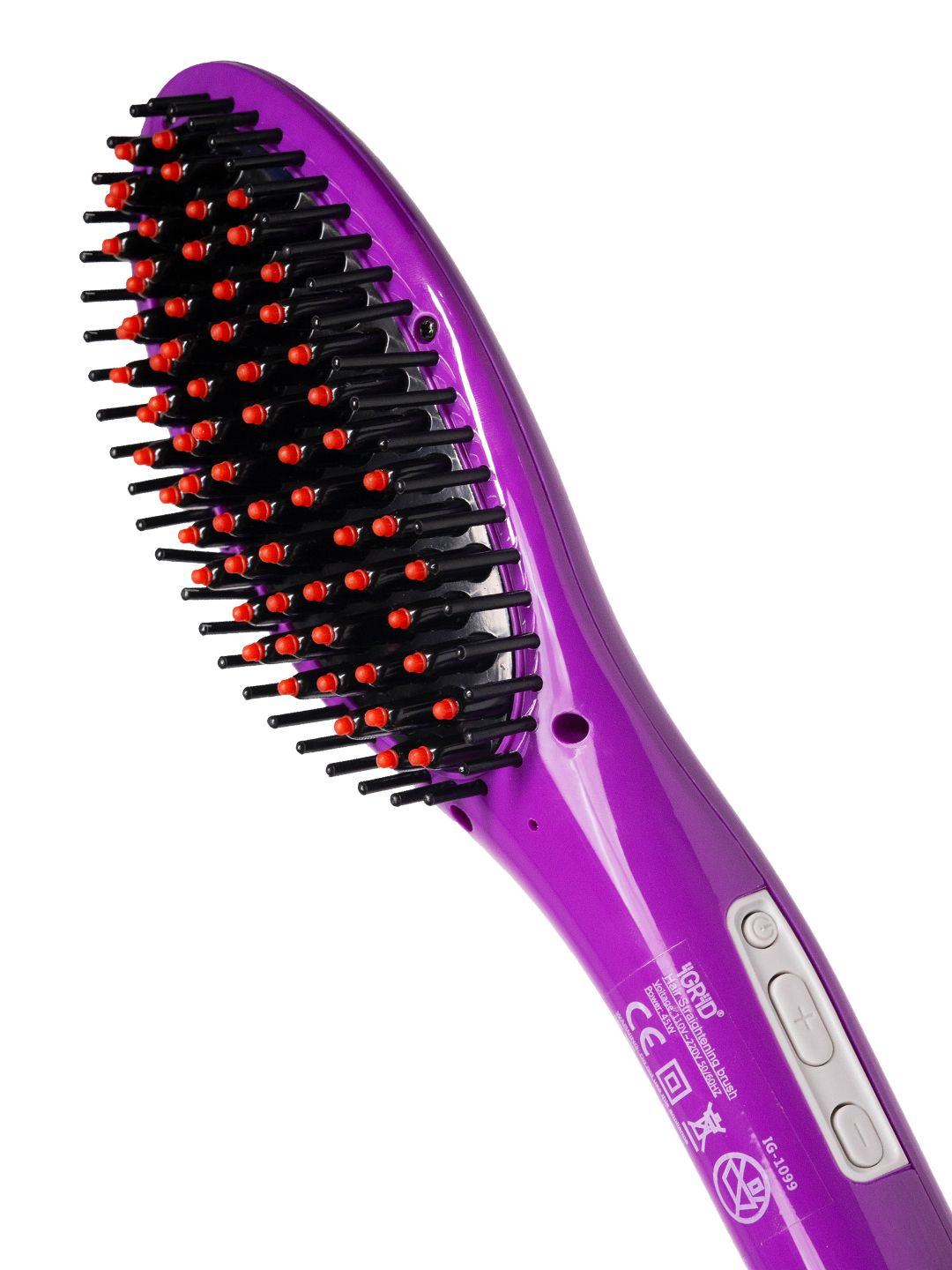 iGRiD IG-1099 Ionic Hair Straightener Brush With Temperature Control & LCD Display -Purple-image-3