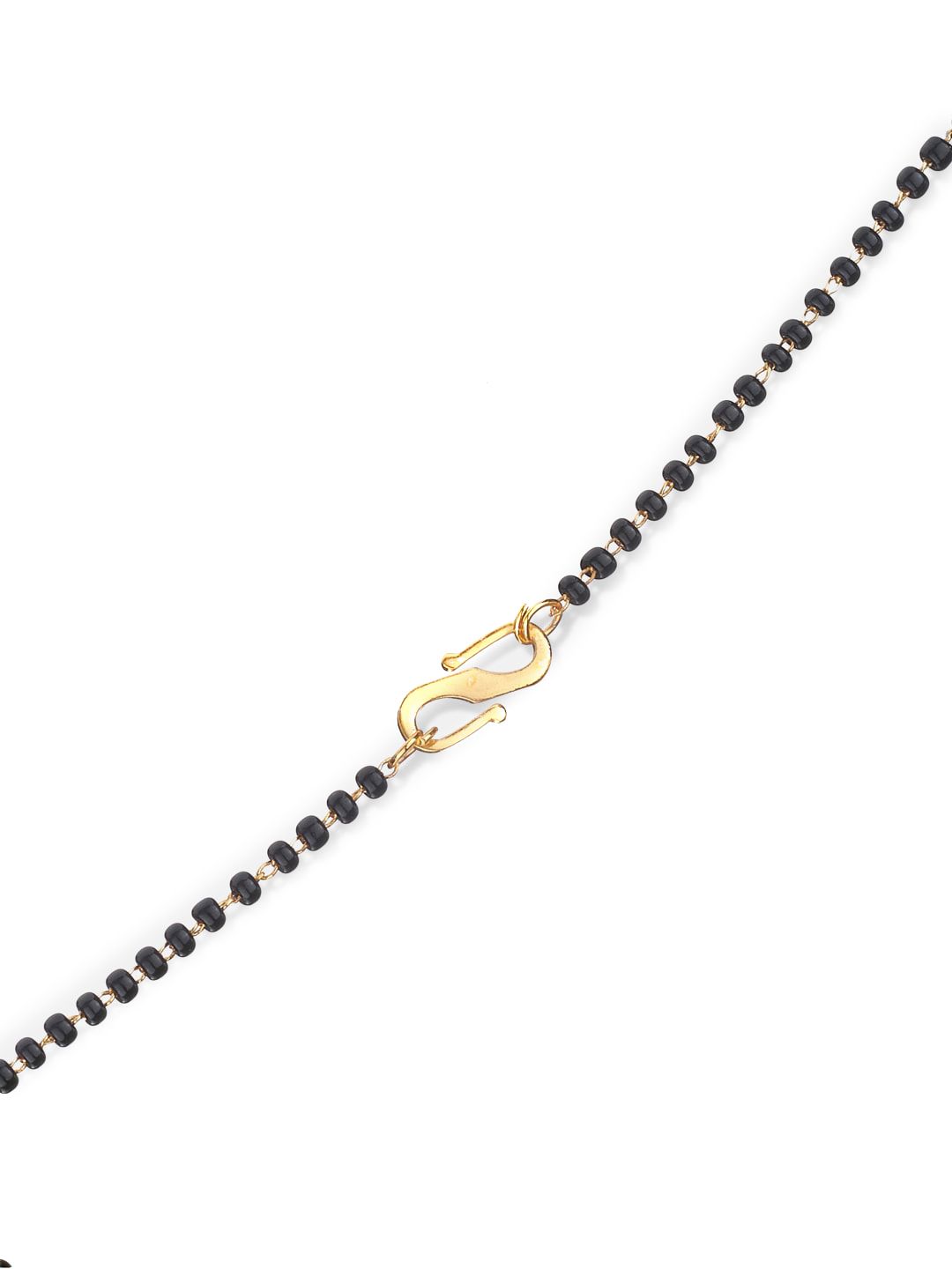 ATIBELLE Gold-Plated Black & White Beaded Mangalsutra