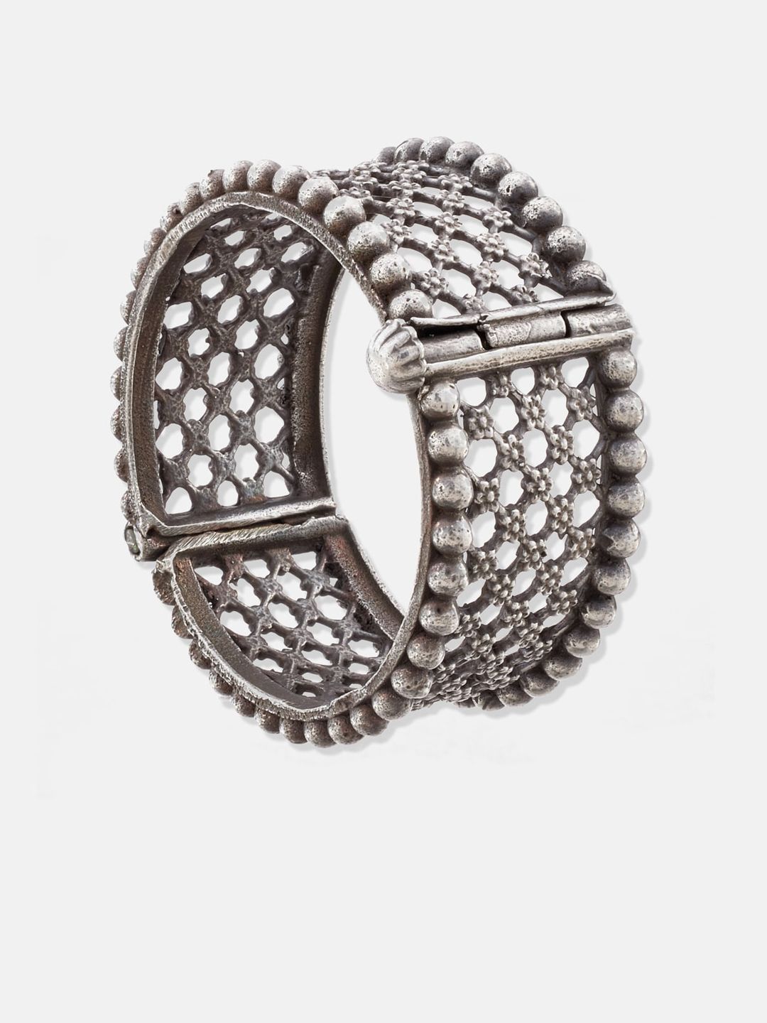 ATIBELLE Women Oxidised Silver-Plated German Silver Bangle