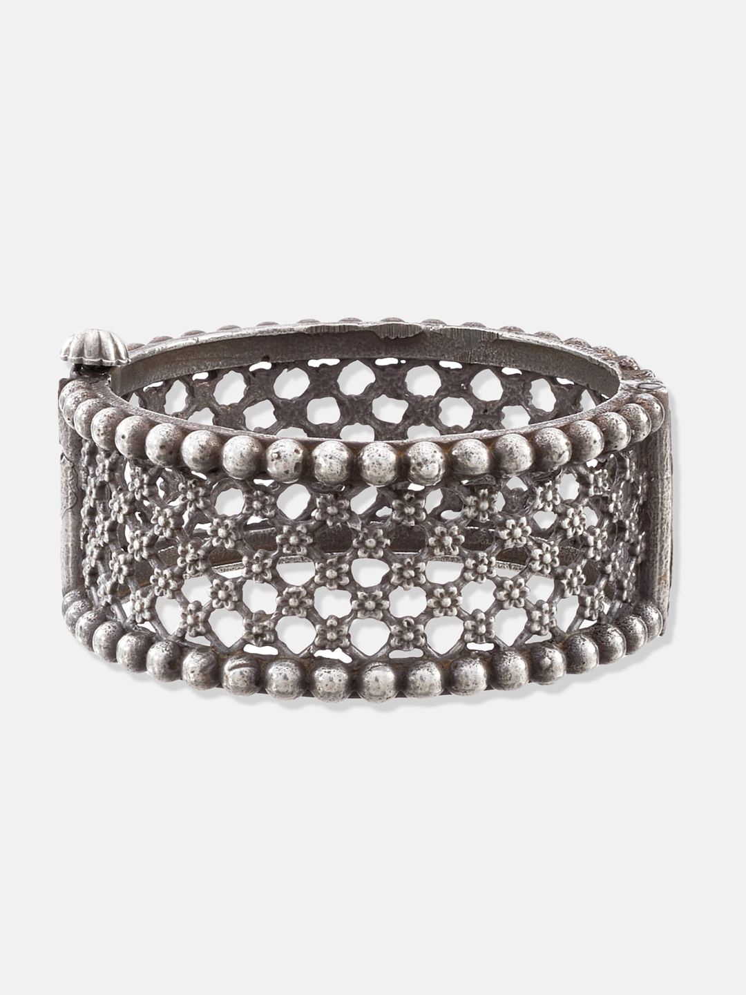 ATIBELLE Women Oxidised Silver-Plated German Silver Bangle
