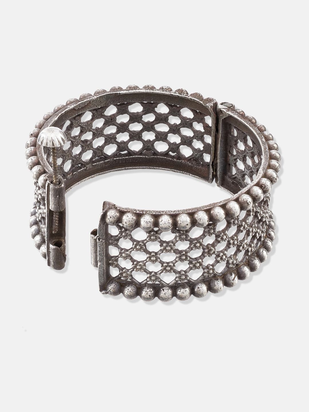 ATIBELLE Women Oxidised Silver-Plated German Silver Bangle