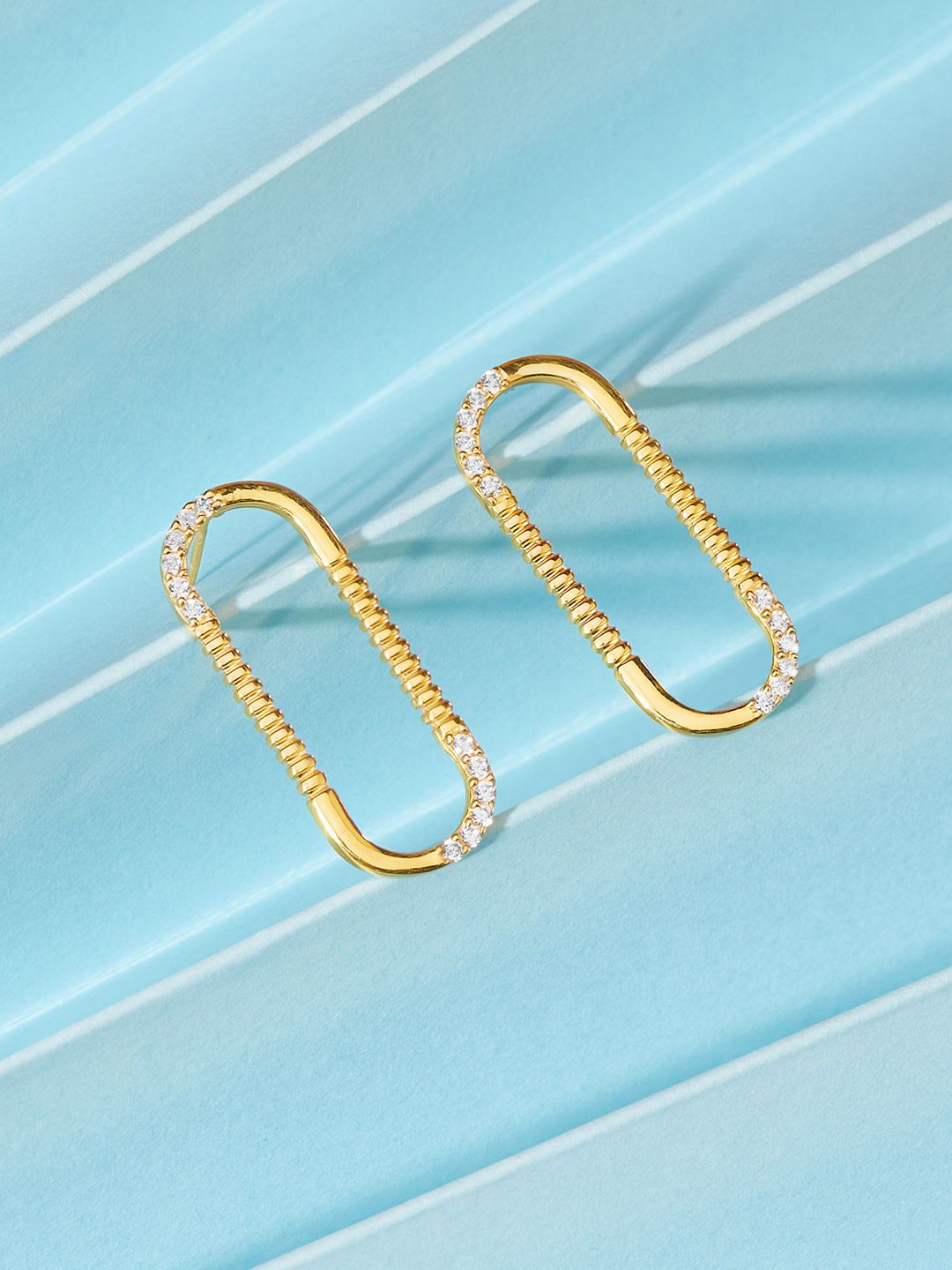 rubans silver Rubans 925 Sterling Silver Gold-Plated The Minimal Geometricity Stud Earrings-picture-10