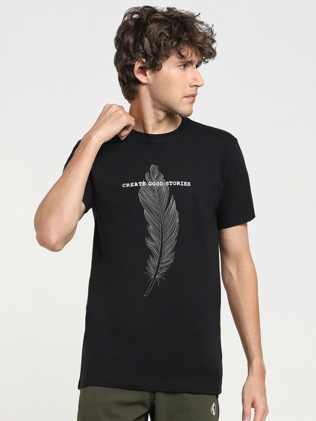 Bewakoof Men Black Printed T-shirt-image-21