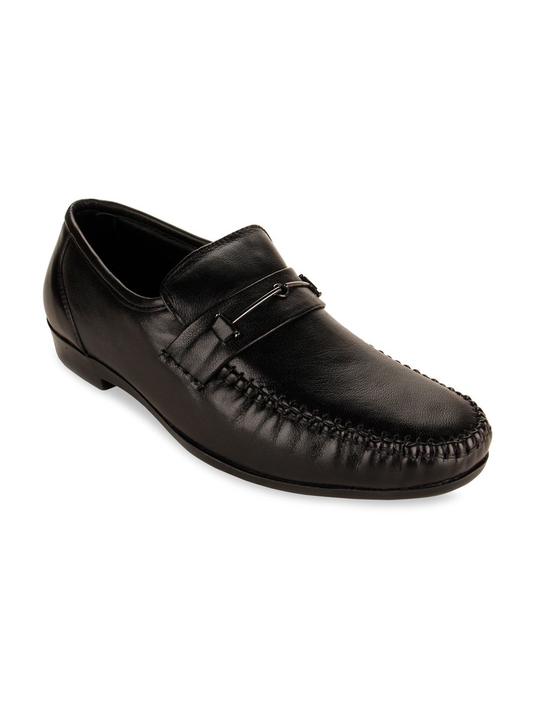 Buy Regal Regal Men Black Solid Slip-On Loafers at Redfynd