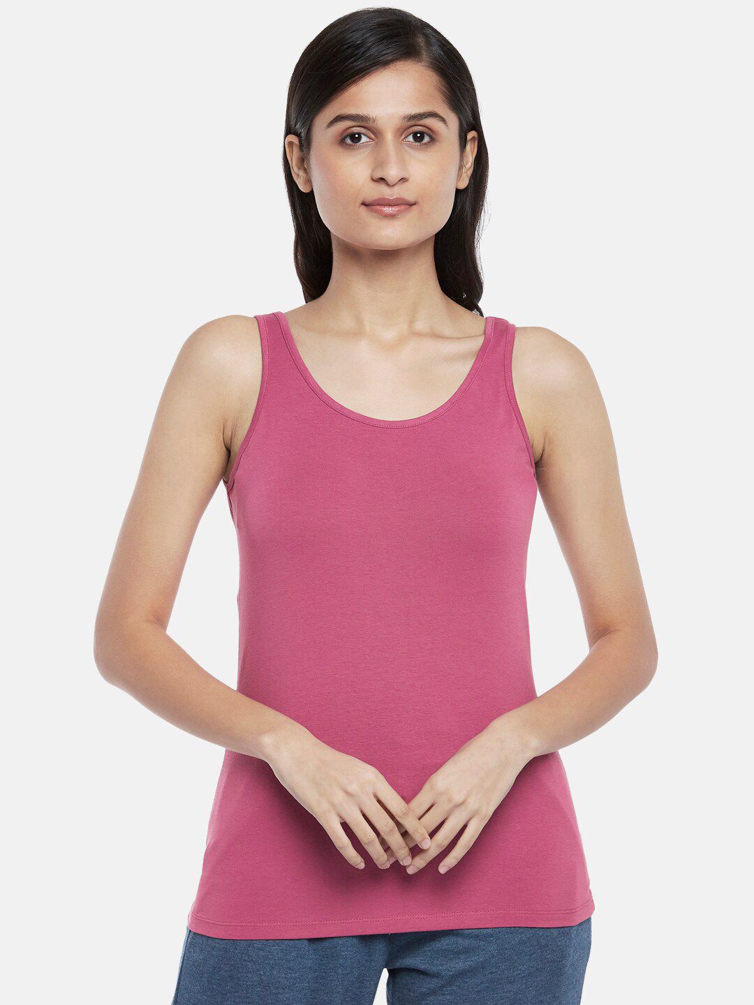 Dreamz by Pantaloons Pink Solid Pure Cotton Tank Lounge tshirt-picture-26
