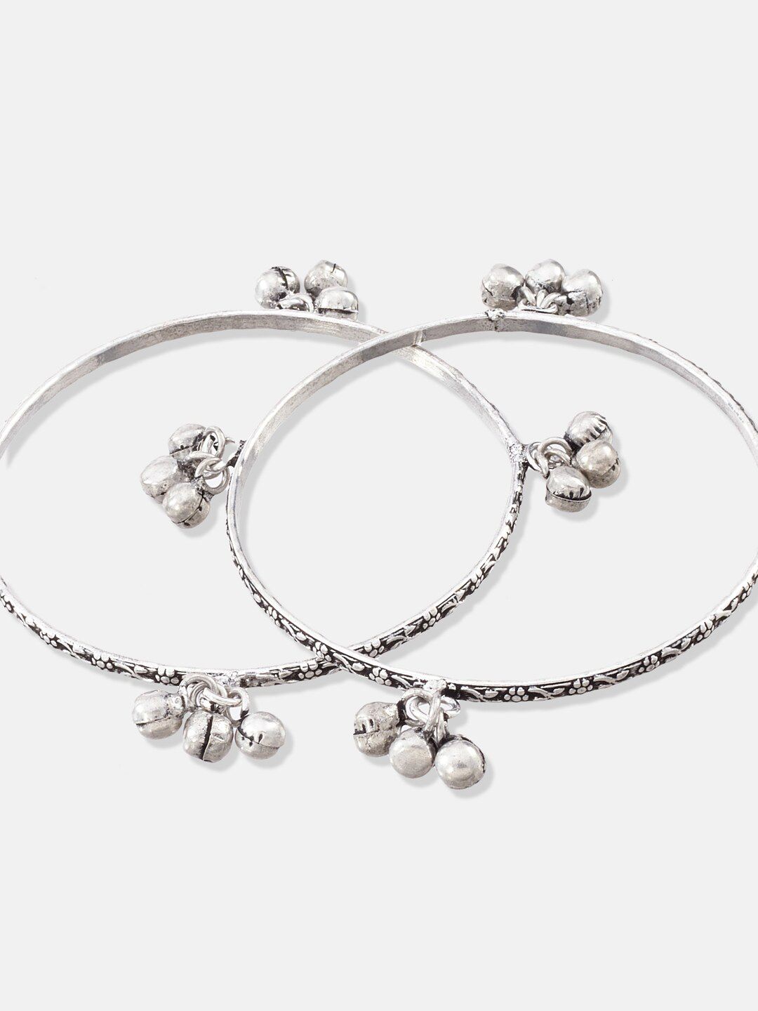 ATIBELLE Set Of 2 Oxidised Silver-Plated Bangles