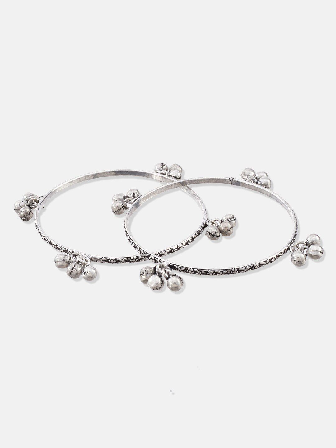 ATIBELLE Set Of 2 Oxidised Silver-Plated Bangles
