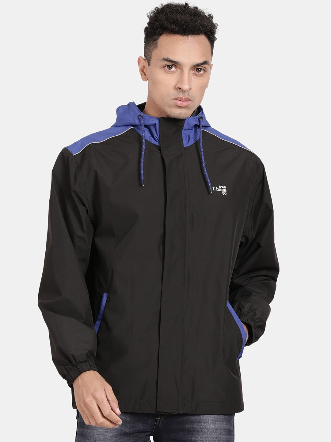 t-base Men Blue Solid Ribstop Waterproof Rainwear Jacket-picture-11