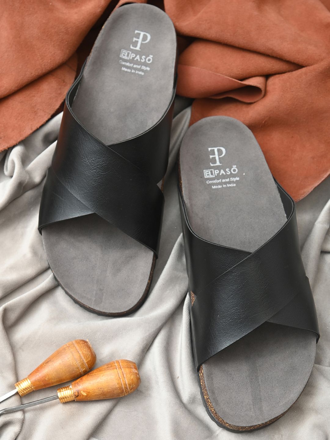 El Paso Men Black Comfort Sandals-picture-22