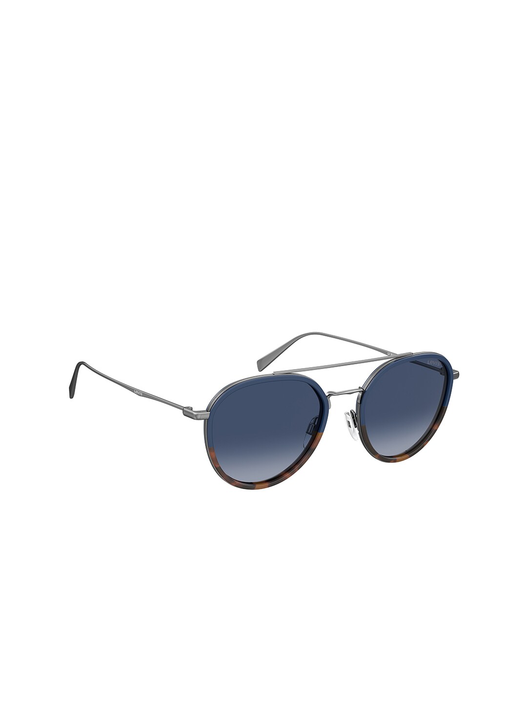 Levis Unisex Grey Lens & Blue Round UV Protected Lens Sunglasses