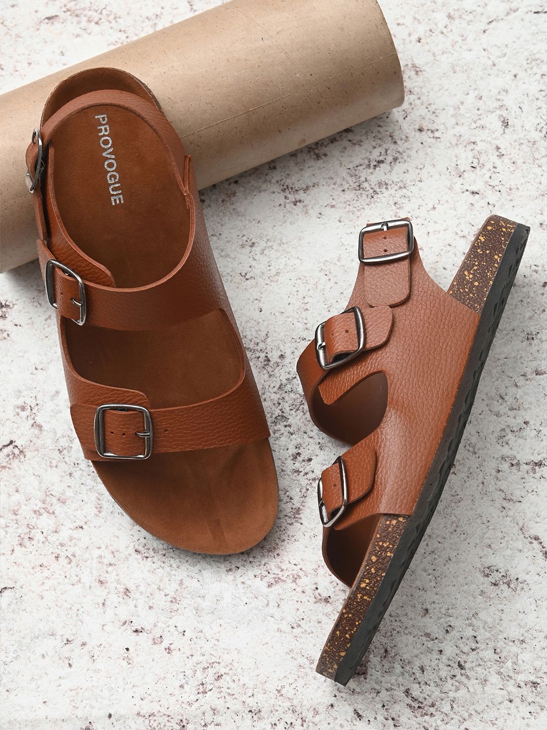 Provogue Men Tan Brown Comfort Sandals-picture-32