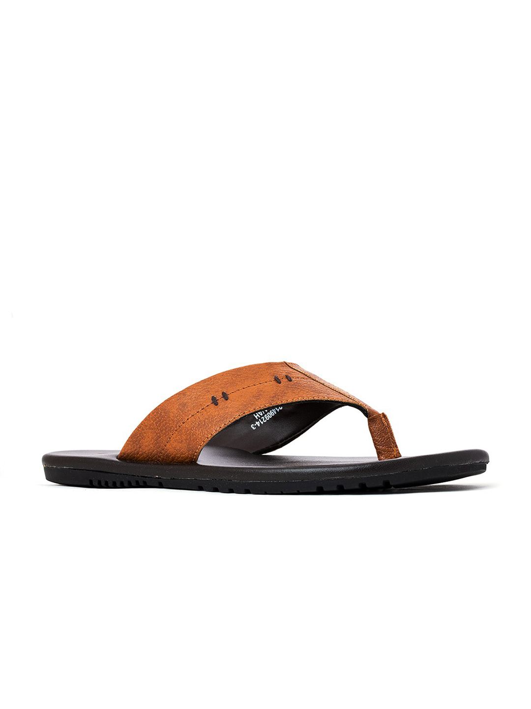 Khadims Men Tan Brown & Black Solid Thong Flip-Flops-picture-26
