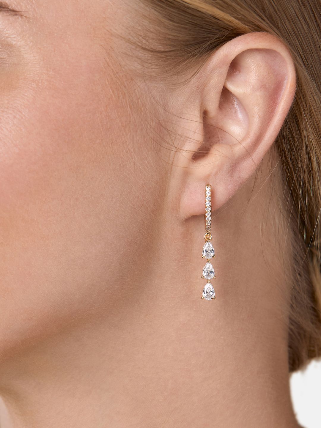 MINUTIAE Gold-Toned Teardrop Shaped Drop Earrings-picture-31