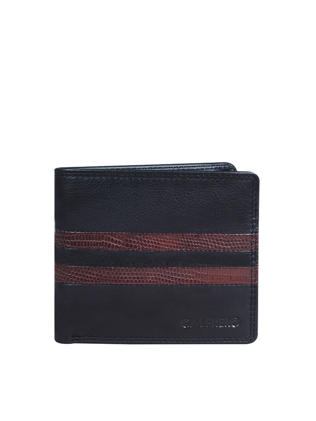 CALFNERO Men Black Leather Two Fold Wallet-picture-11