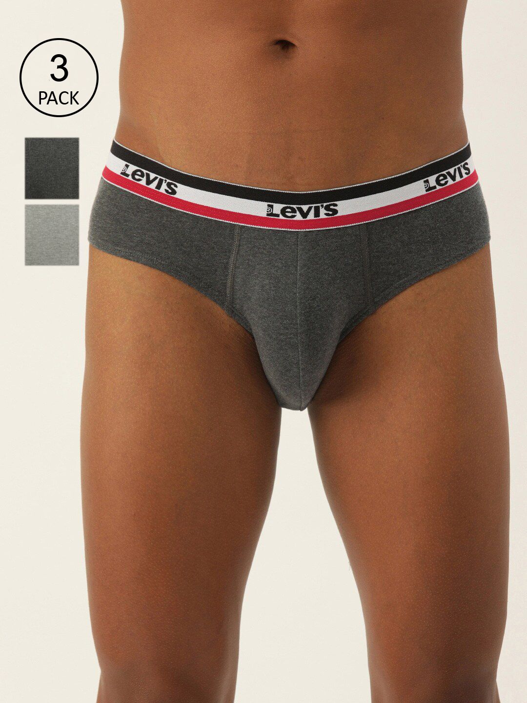 Levis Pack of 3 Smartskin Technology Cotton Briefs with Tag Free Comfort #002A-picture-31