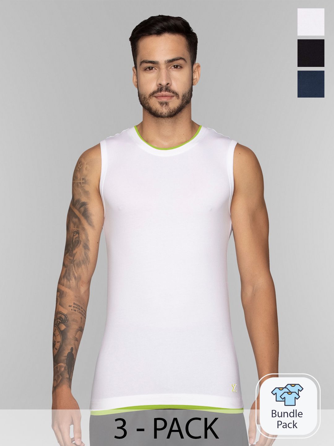 XYXX Men Pack Of 3 Moisture Absorbing Gym Vest with Anti-bacterial Silver Finish-image-44