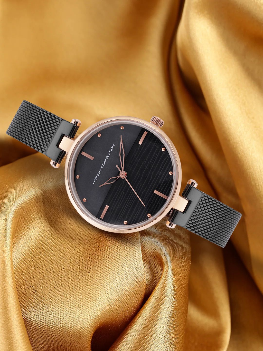 French Connection Women Black Dial Stainless Steel Bracelet Style Straps Analogue Watch-picture-30