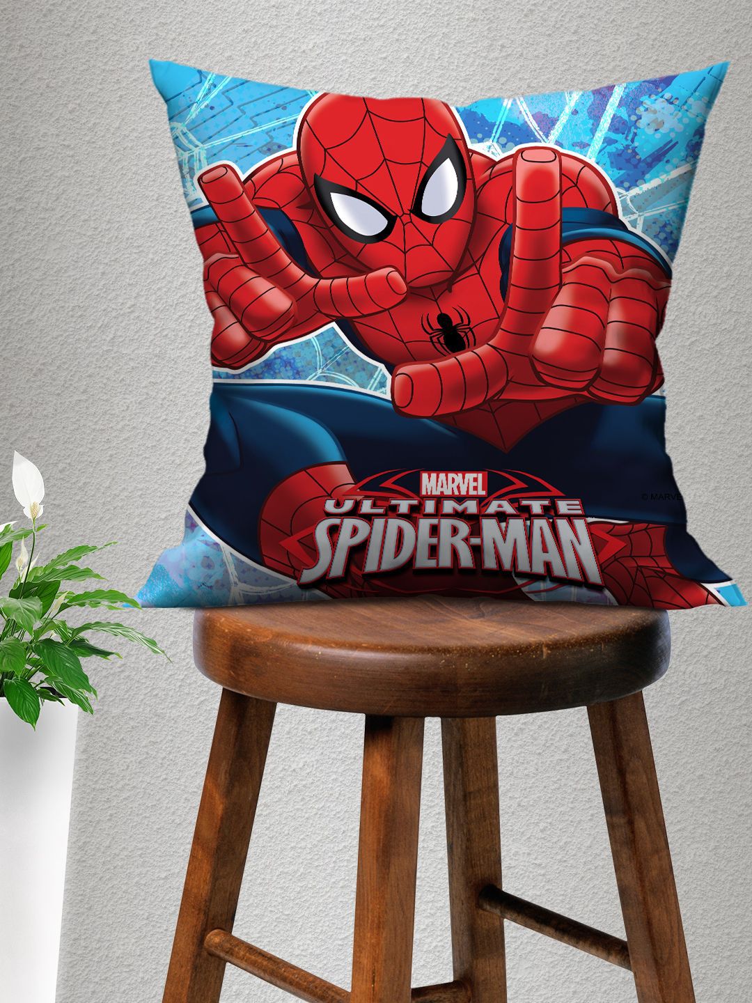 Marvel Blue & Red Marvel Spiderman Square Cushion Covers-image-1