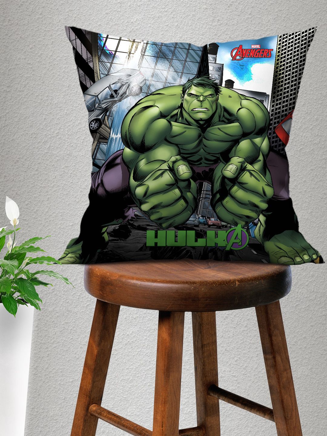 Marvel Green & White Cartoon Characters Square Cushion Covers-picture-28