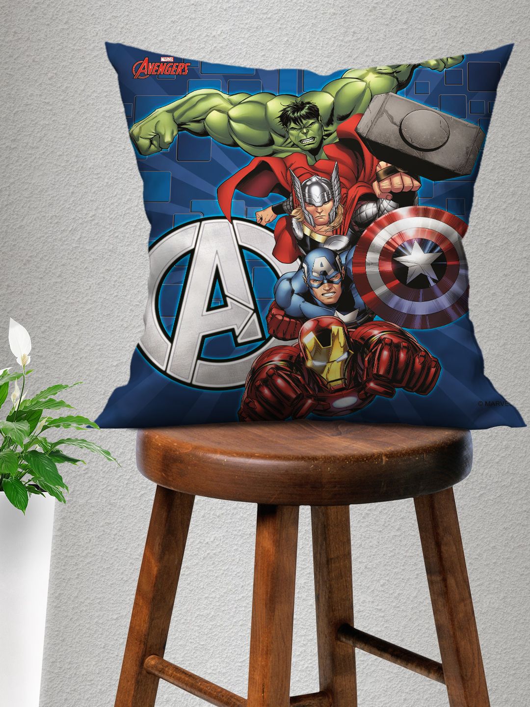 Marvel Blue & Red Avengers Printed Square Cushion Covers-picture-32