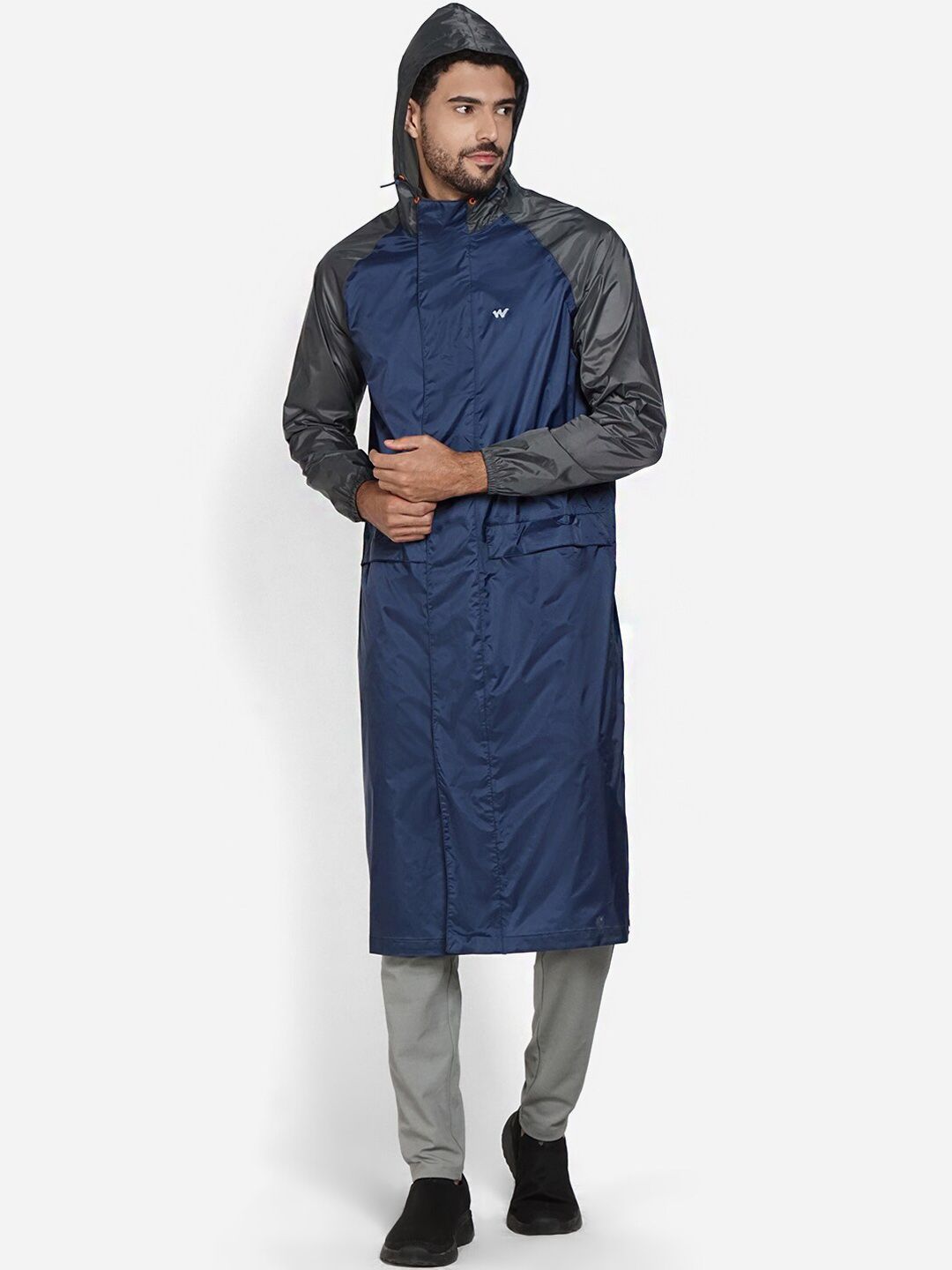 Wildcraft Men Navy Blue Solid Waterproof Rain Jacket-picture-29