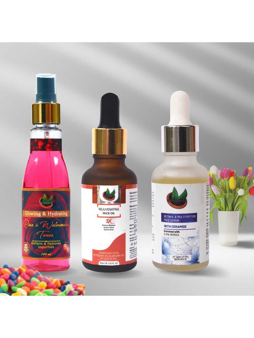 NatureNova Herbals Face Serum 30 ml + Face Oil 30 ml + Face Toner 100 ml-picture-20