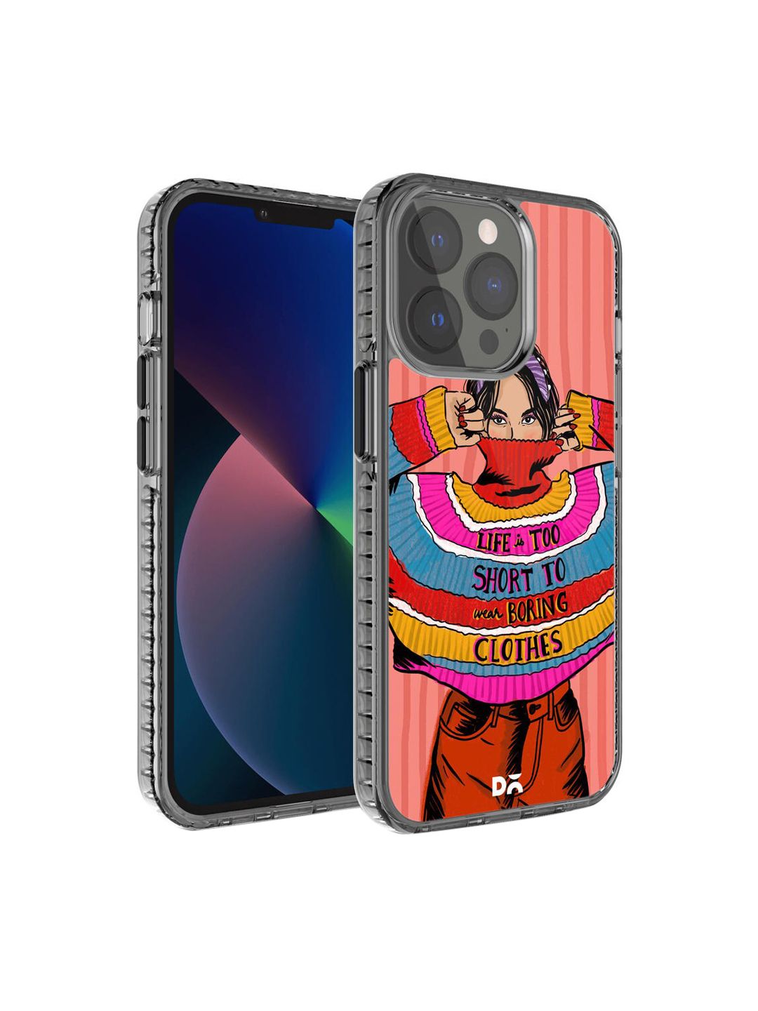 DailyObjects Orange & Blue Colourblock Jumper iPhone 13 Pro Max Back Case-picture-14