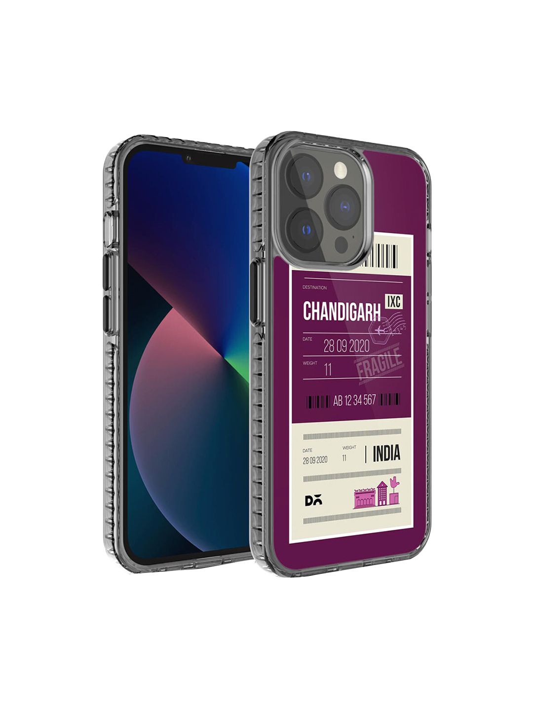DailyObjects Purple & Off-White Chandigarh City Tag Stride iPhone 13 Pro Back Case-image-45