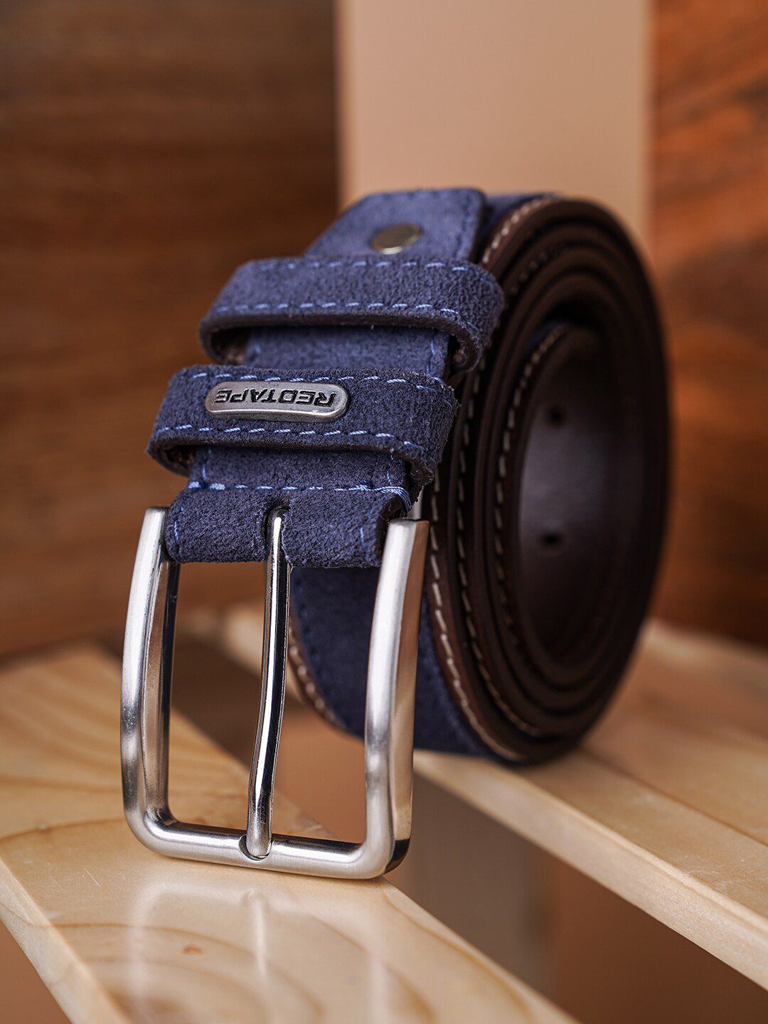 Red Tape Men Blue Leather Belt-picture-27