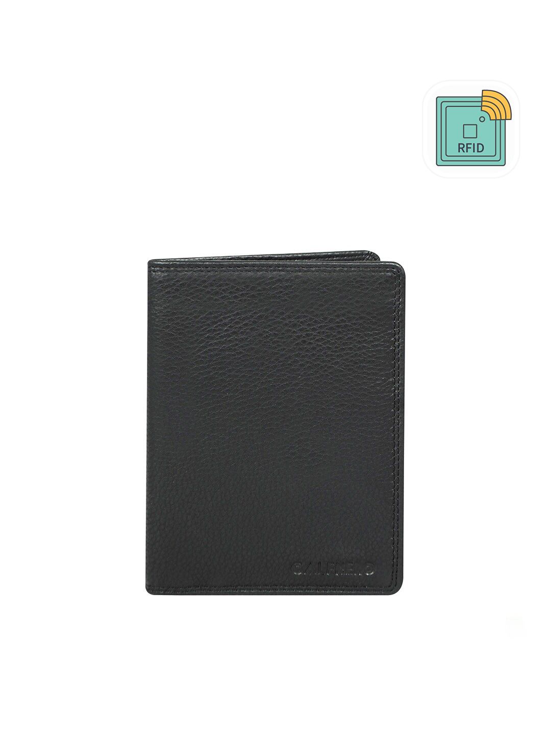 CALFNERO Unisex Black Leather Passport Holder-picture-30