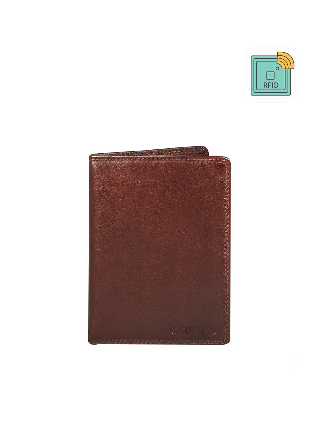 CALFNERO Brown & Black Leather Passport Holder-picture-29