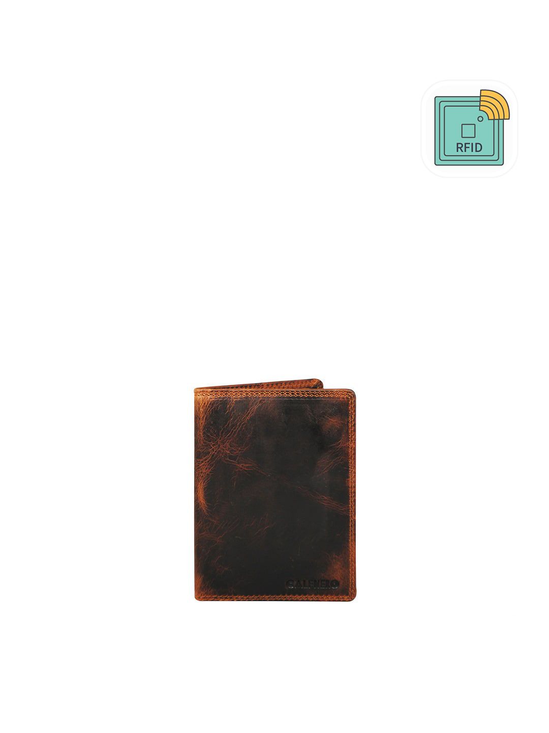 CALFNERO Unisex Maroon & Black Leather Passport Holder-picture-21