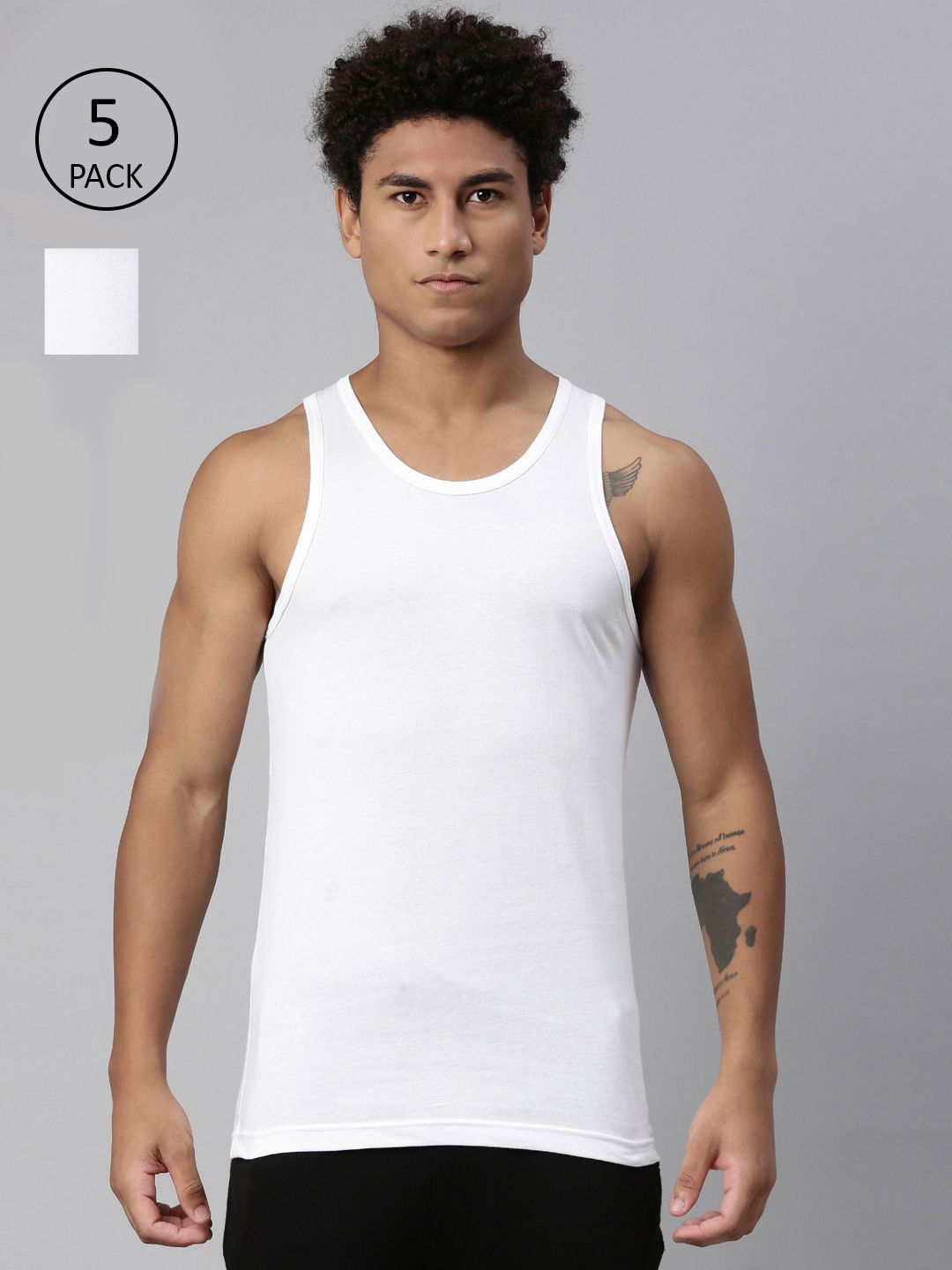 Levis Pack of 5 Smartskin Technology Pure Cotton Classic Vests with Tag Free Comfort-012-picture-45