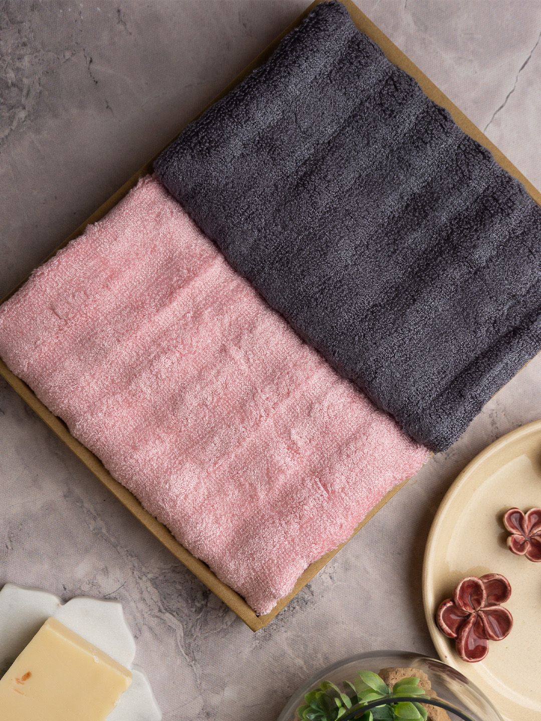 MUSH Set Of 2 600 GSM Ultra Soft & Eco Friendly Bamboo Hand Towel