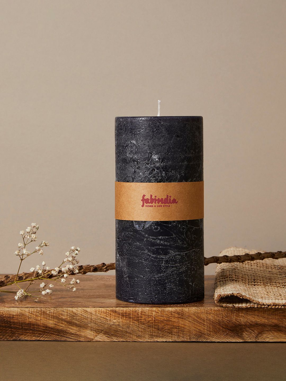 Fabindia Black Currant Pillar Candle-image-43