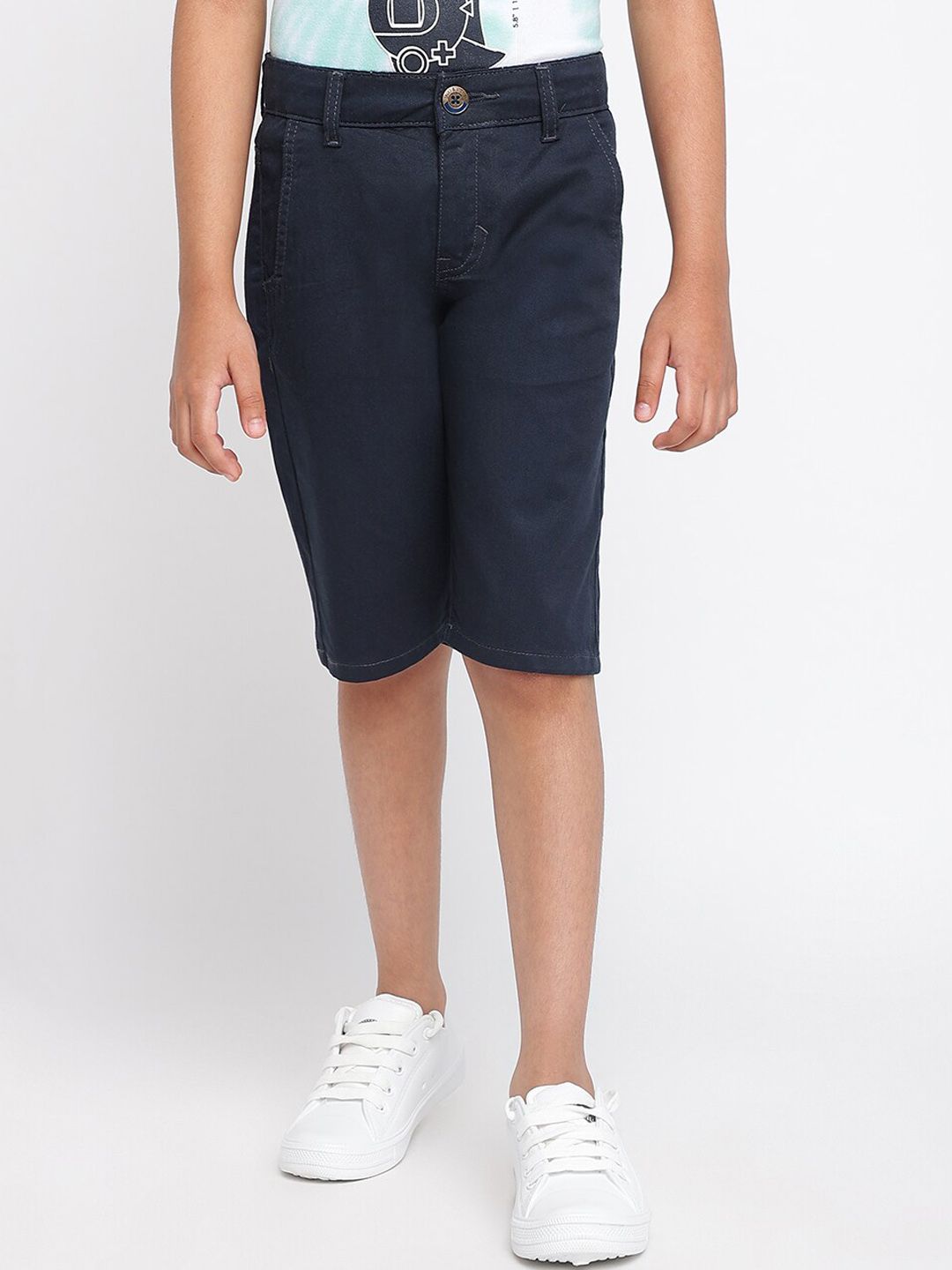 TALES & STORIES Boys Navy Blue Denim Shorts-picture-19
