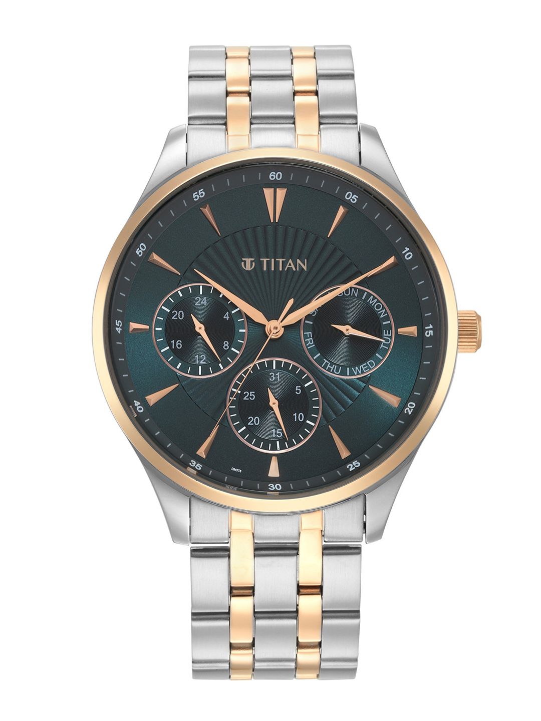 Titan Men Blue Dial & Stainless Steel Bracelet Style Straps Analogue Watch 90127KM02-image-44
