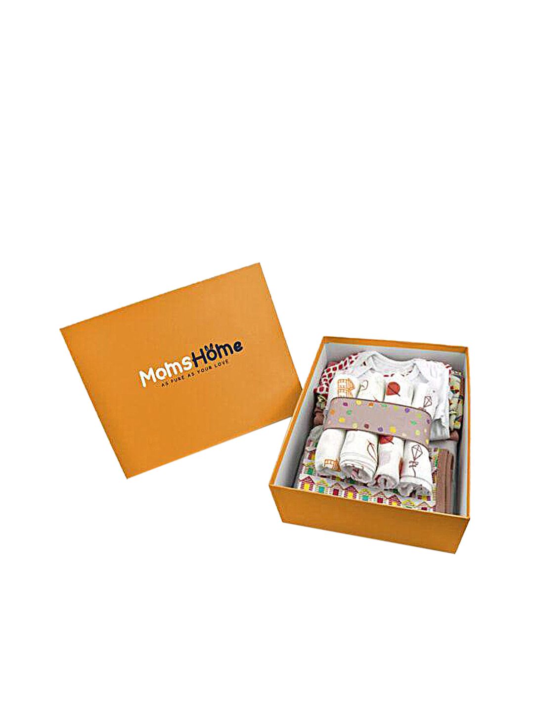 Moms Home Kids 18 Pieces Multicolored Organic Cotton Muslin Gift Set-image-19