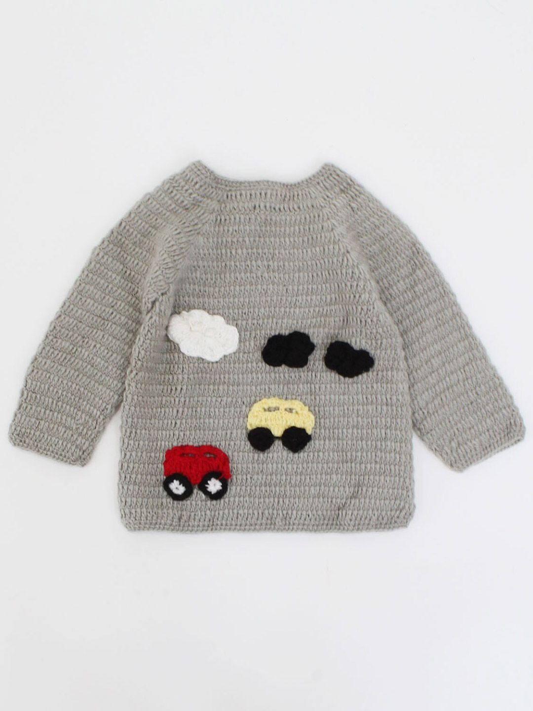 Woonie Unisex Kids Grey & Black Quirky Longline Pullover-picture-24