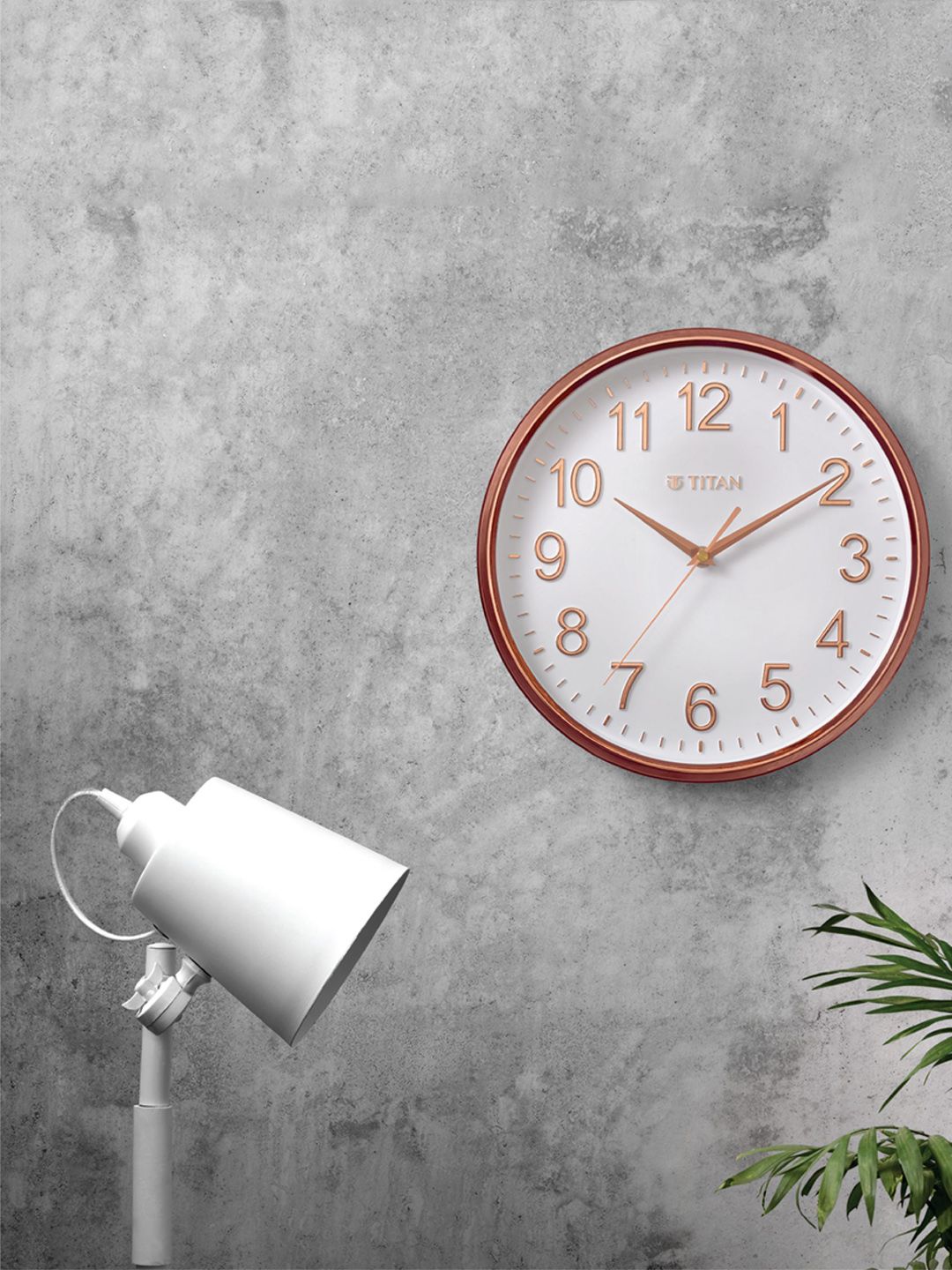 Titan Bronze-Toned & White Contemporary Wall Clock