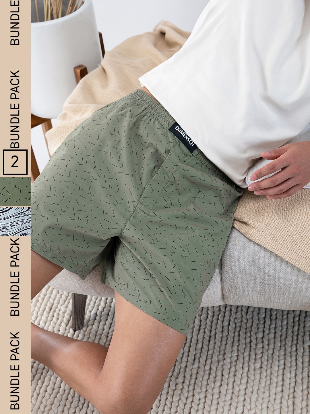 DAMENSCH Men Pack of 2 Printed Ultra-Light Cotton Boxer Shorts- DAM-PRIN-LBX-picture-38